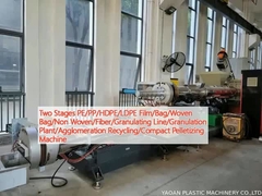 दो चरण पीई/पीपी/एचडीपीई/एलडीपीई फिल्म/बैग/वेवन बैग/नॉन-वेवन/फाइबर/ग्रैन्युलेटिंग लाइन/ग्रैन्युलेशन प्लांट/एग्लोमेरेशन रीसाइक्लिंग/कॉम्पैक्ट पेलेटिसिंग मशीन